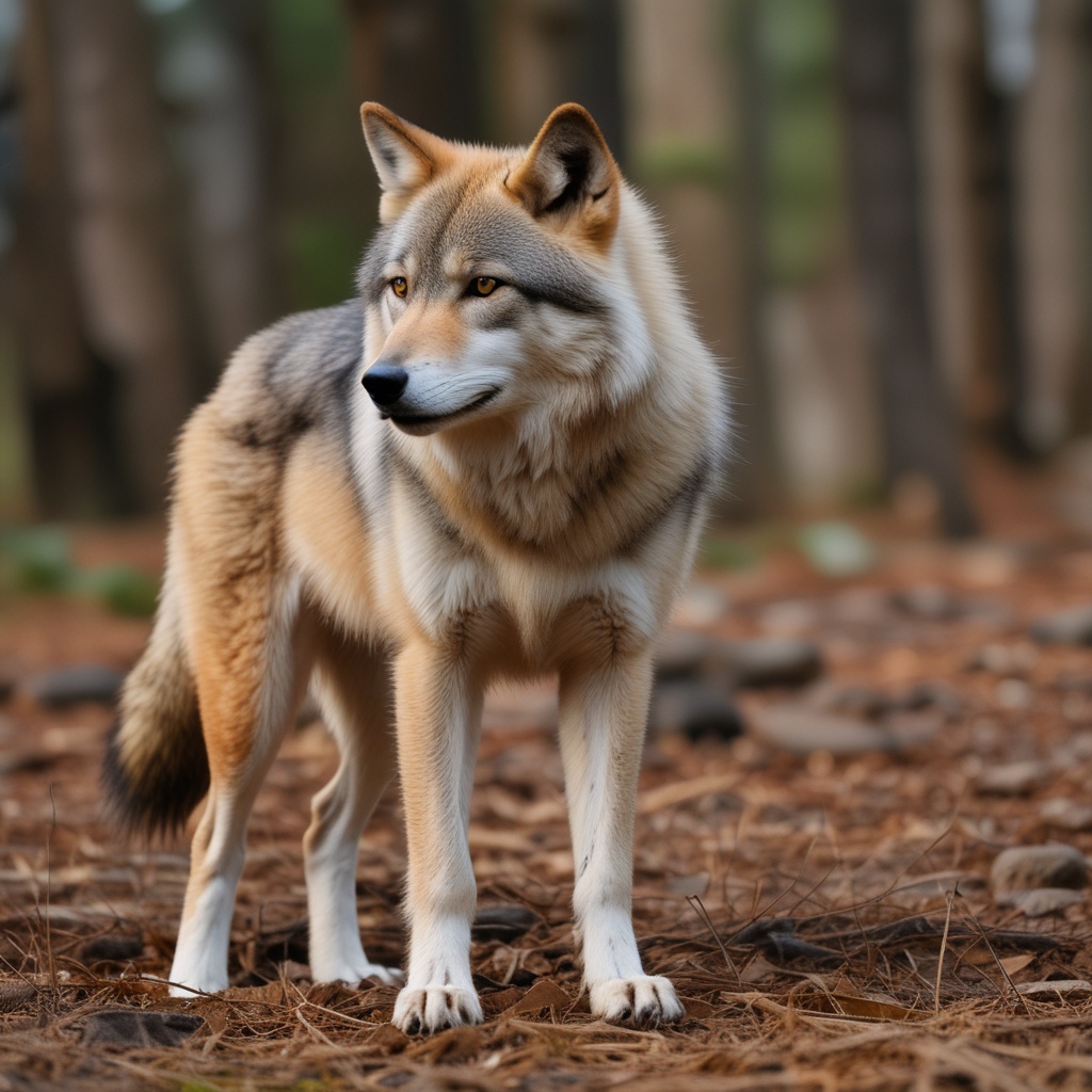 Side view of a Japanese wolf